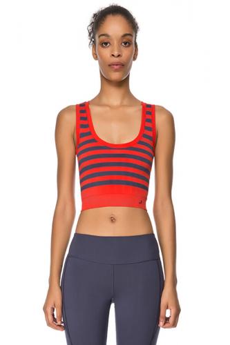 Çizgili Çift Katlı Crop Top