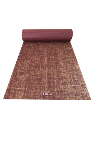 Doğal Jüt Kaplama Bordo Yoga Mat